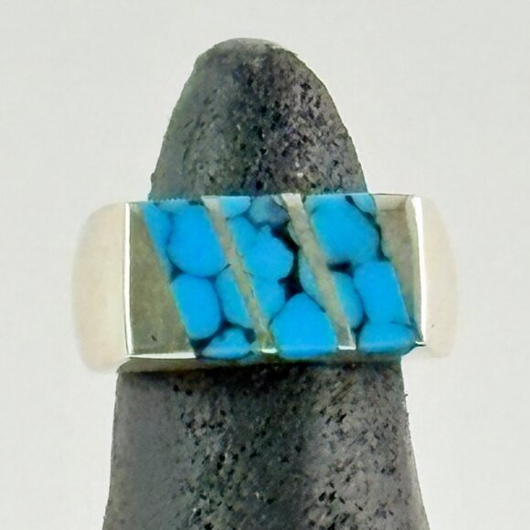 NWOT Unisex Sterling Silver Turquoise Ring - Picture 2 of 4